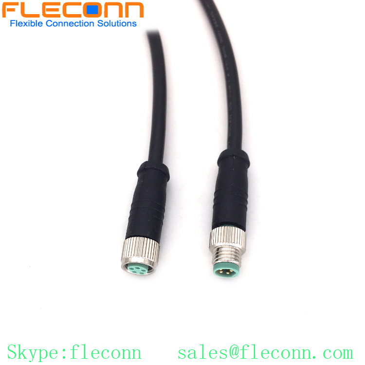M8 B-coded 5Pin Male to Female Connector Plug Cable, IP67 IP68 Wateproof Connector Cable Cordset