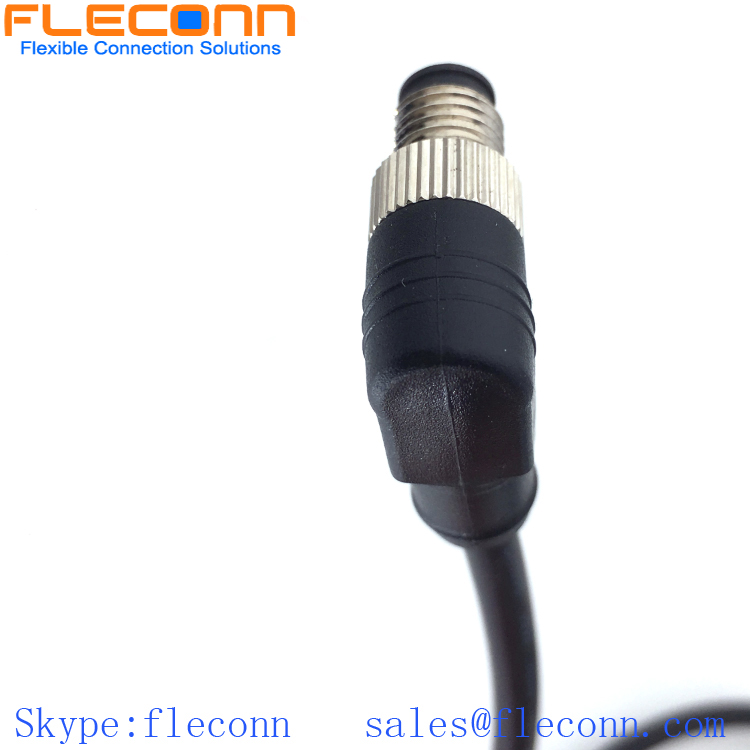 M8 4-Pole Male Right Angle Molded Cable