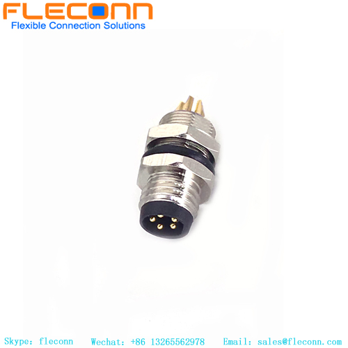 M8 5 Pole Rear Mount Threaded Fastened Connector