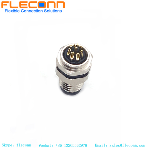 M8 8 Pole Male Connector Solder Cup