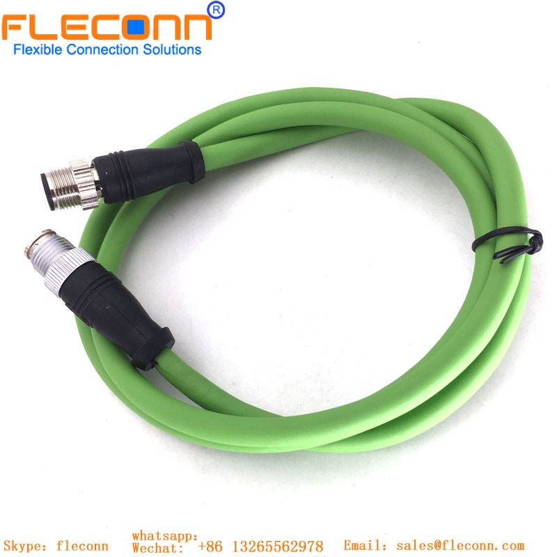 M12 4 Pin Male To 8 Pin Male Cable