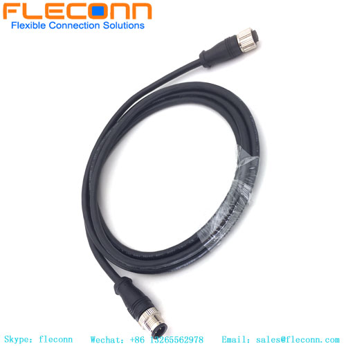 M12 5 Pos Male To Female Cable, IP67 IP68 Circular Molded Cable