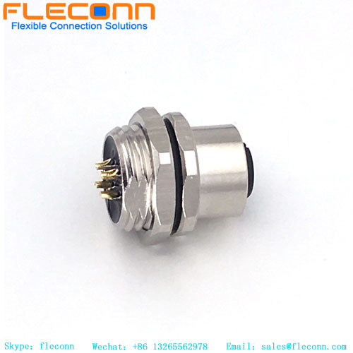 M12 A-Coded 4-Pin Female Connector, Plug-In Rear Lock Sensor Waterproof Connector