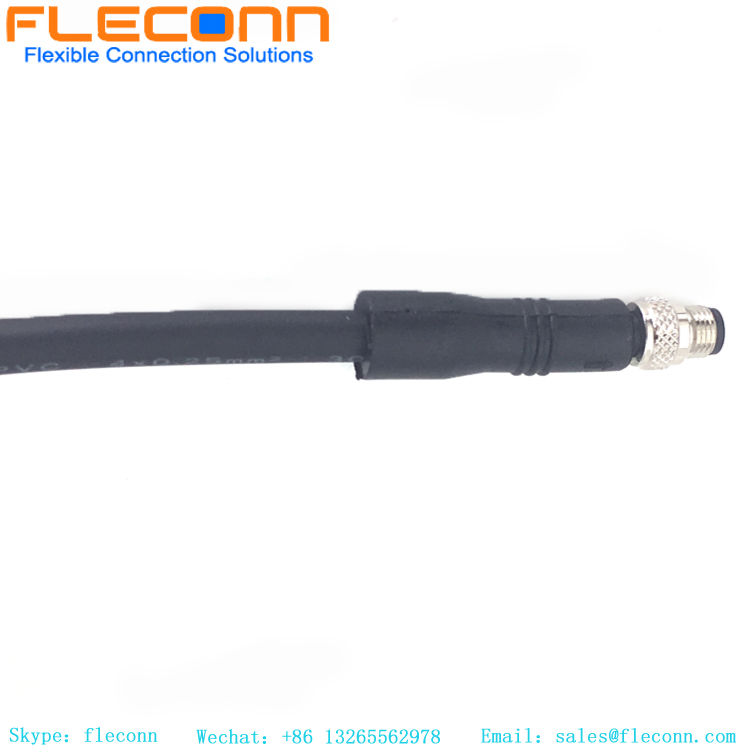 M5 sensor cable with 2 pin 3 contacts 4 pole male connector IP67 protection for automation technology