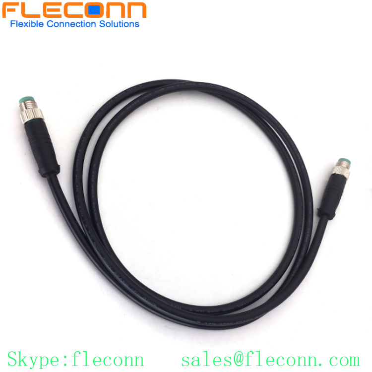M8 4 Pole Male Cable, Outdoor LED Light Waterproof Cable