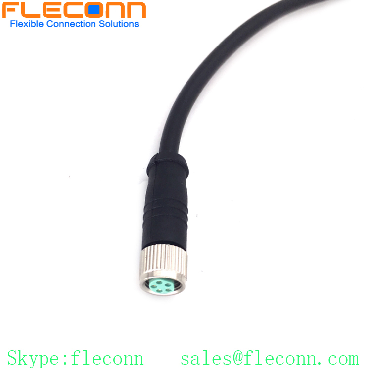 M8 B-coded 5-Position Female Straight Single Ended Cable Cordset