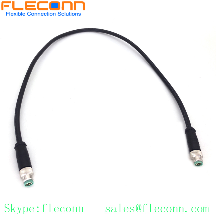 M8 5 Pin Male to Male Cable, IP67 Waterproof B-coded Connector Cable
