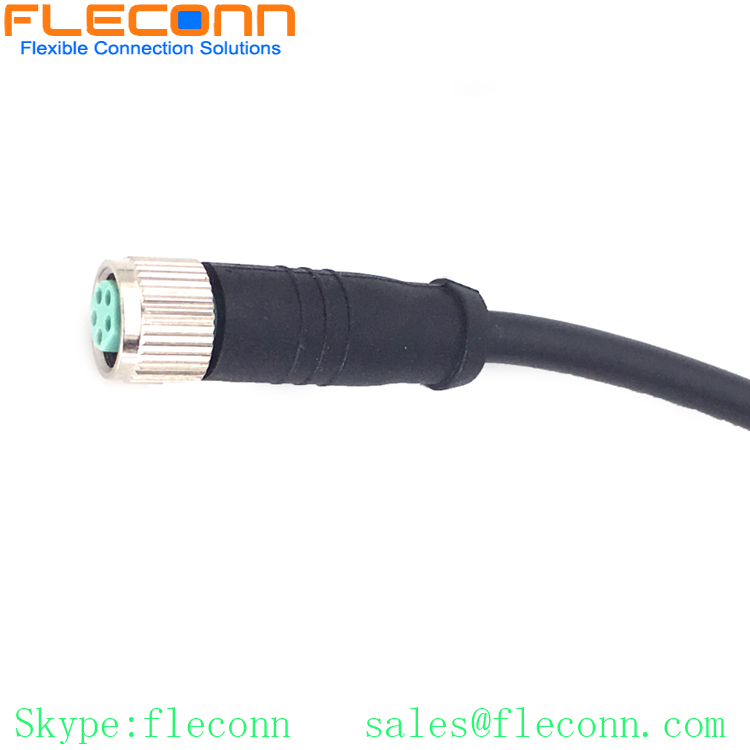 M8 B-coded 5-Pole Female Cable, Straight Molded Cable Assembly