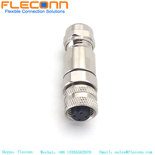 M12 4 Pin D-Coded Female Connector