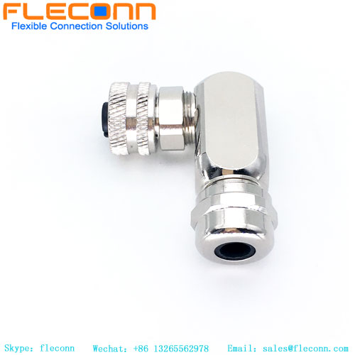 M12 Metal Assembled Right Angle Connector