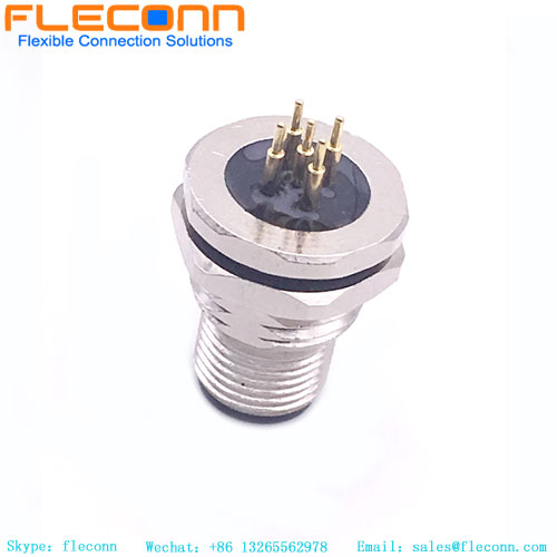 M12 A-Coded Male Panel Mount Connector