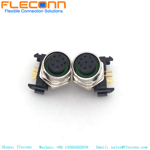 M12 Right Angle Panel Mount Connector