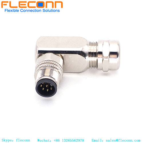 M12 12 Pole Male 90 Degree Connector