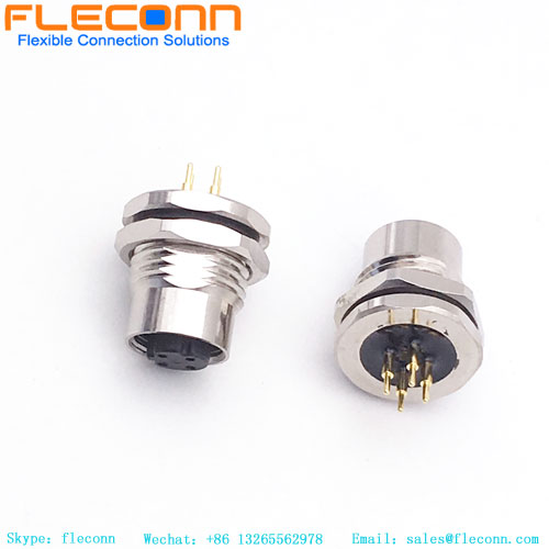 M12-D Female Panel Mount Connector