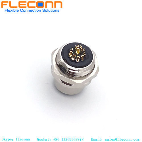 M12 8 Position Circular Panel Connector