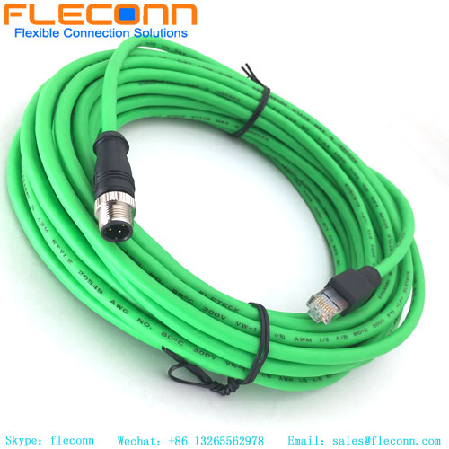 M12 4 Pin D-Coded Connector Cable