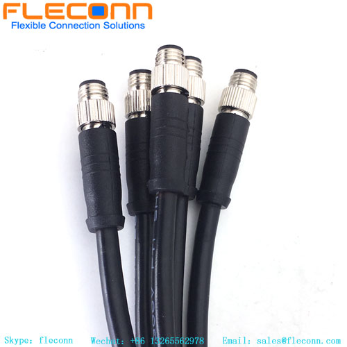 M8 5 Pin Shield Male Connector Cable