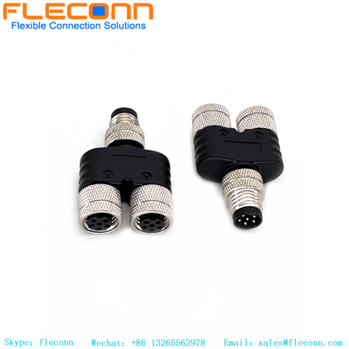 M12 6 Pin Y Type Splitter
