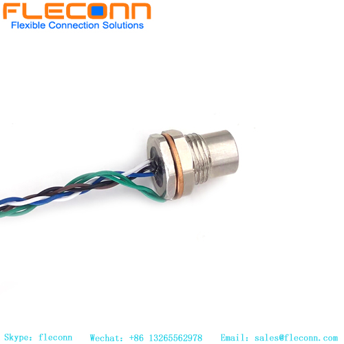 M8 6 Pin Front Fastening Connector With JST Connector Wire Harness