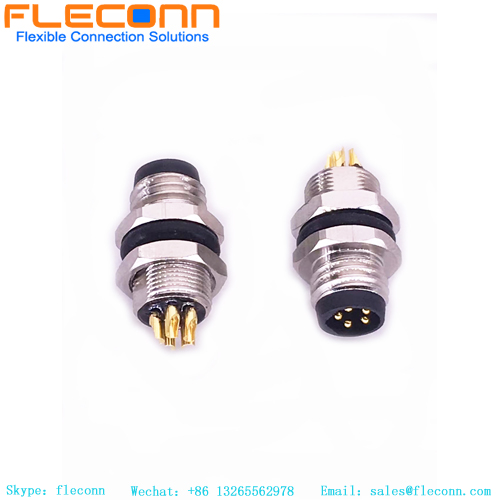 M8 5 Pin Male Panel Mount Connector