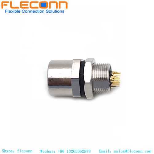 M8 4 Pin A-coded Front Fastened Connector