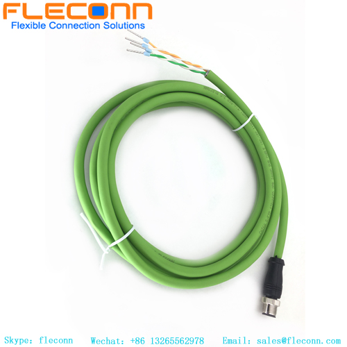 M12 5 Pole Male Cable With Terminal