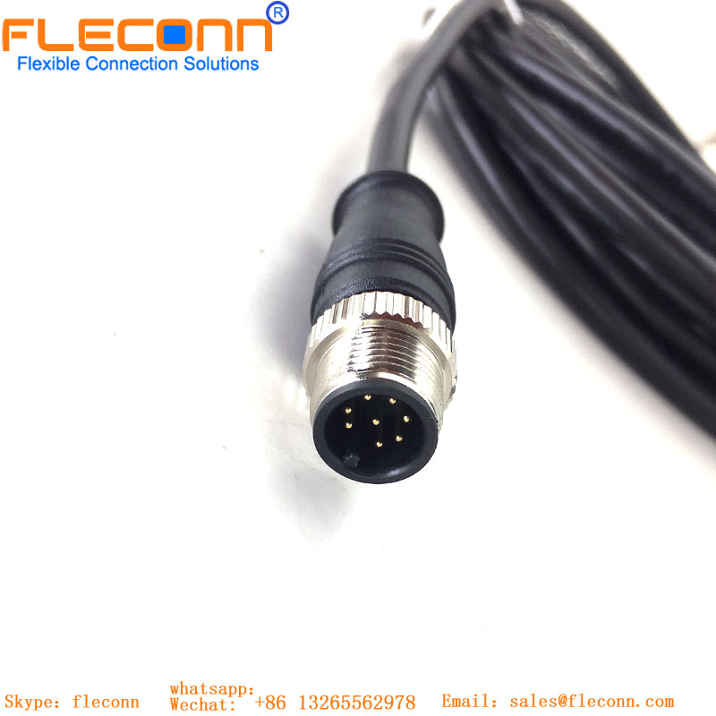 M12 Cable 8 Pin,A-coded Male To Female IP67 Waterproof Cordset
