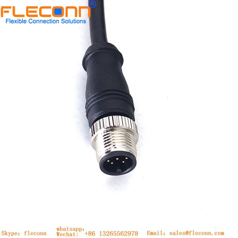 M12 Cable 8 Pin,A-coded Male To Female IP67 Waterproof Cordset
