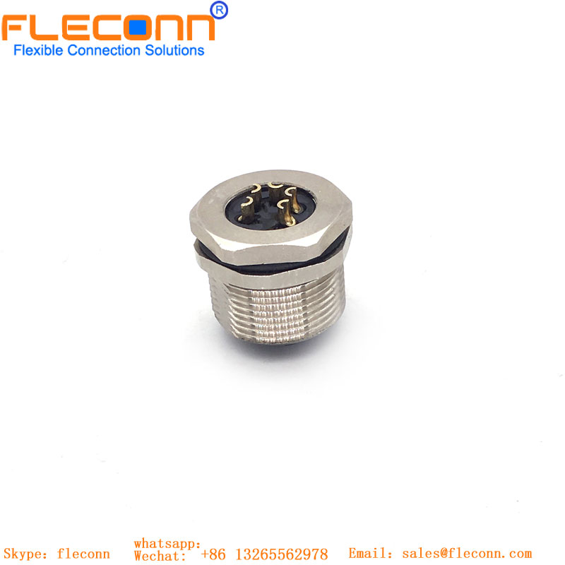 7/8" Female Front Panel Mount, 5 Pin Connector