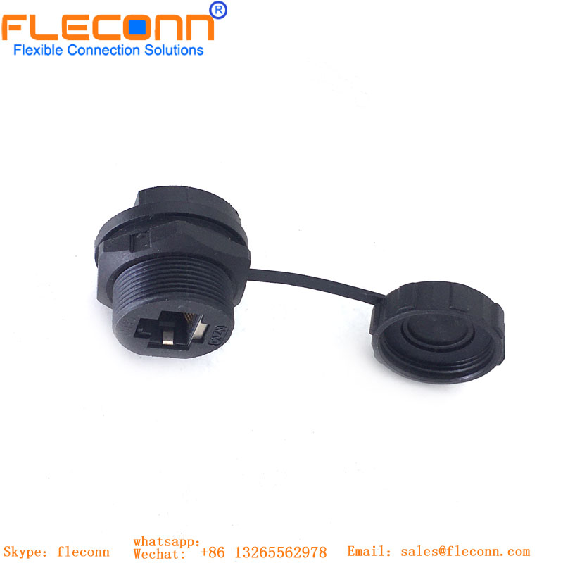 Waterproof RJ45 Connector with board mount solder pins