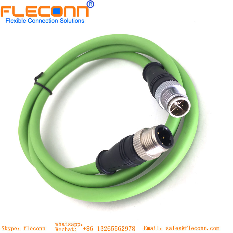 M12 4 Pin D-coded To 8 Pin X-coded Connector Cable