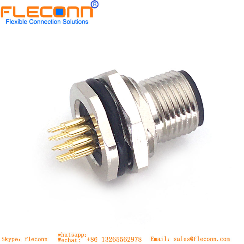 M12 12 Pin Rear Panel Mount Connector