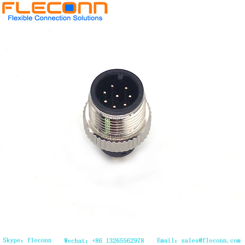 M12 A-Coded 8 Pin Molded Connector