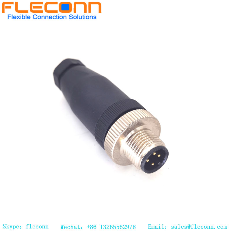 M12 Straight A-coded Unshielded 4-Pin Male Sensor Connector M12 Straight A-coded Unshielded 4-Pin Male Sensor Connector