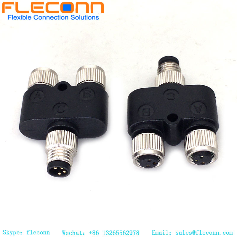 m8 B Coded 3 Pin Field-Attachable Connector Straight Plug