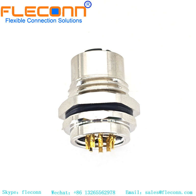 M12 8 Pin X-Coded Female Connector-Soldering Wire