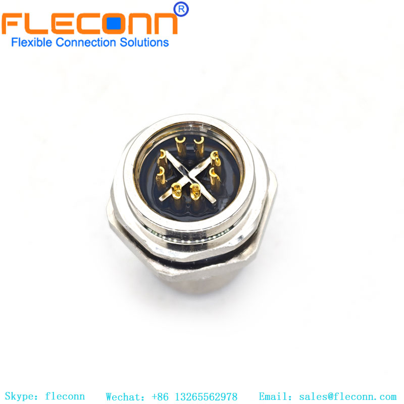 M12 8 Pin X-Coded Female Connector-Soldering Wire
